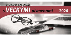 Stolový kalendár stĺpcový 29,7 x 13,8 cm s VEĽKÝMI písmenami 2026