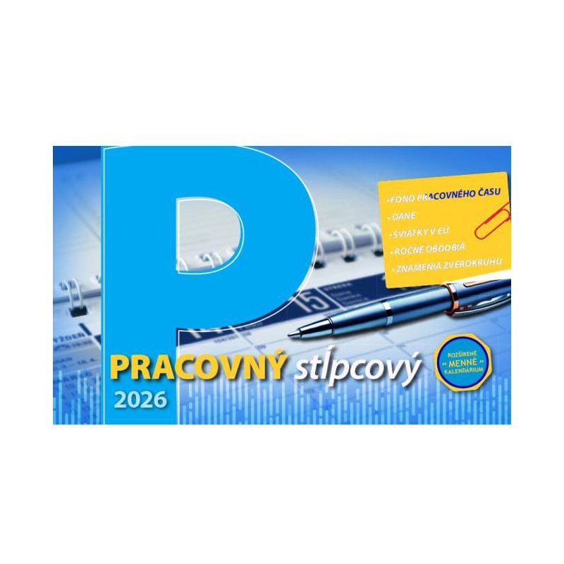 Stolový kalendár stĺpcový 23 x 14 cm - Pracovný 2026