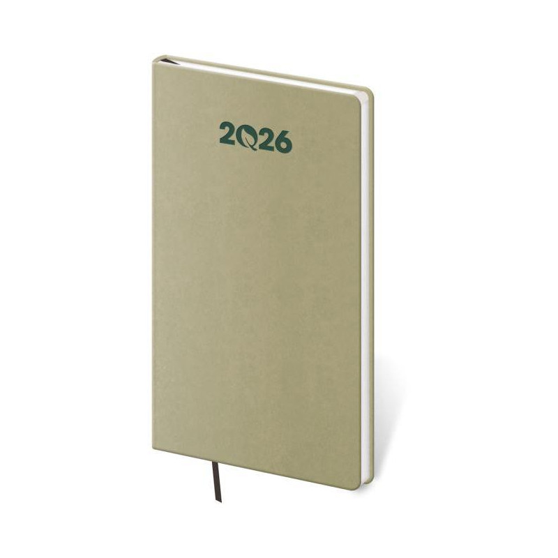 Diár ECO Kiwi týždenný, vreckový A6 8x15cm 2026