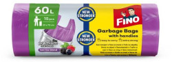 Vrecia zaväzovacie s ušami FINO Premium aromatic 60 ℓ, 14 mic., 59 x 72 cm, fialové (15 ks)