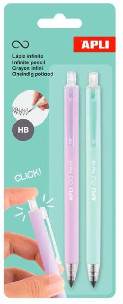 Nekonečná mechanická ceruzka APLI, fialová/zelená, 2 ks
