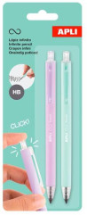 Nekonečná mechanická ceruzka APLI, fialová/zelená, 2 ks