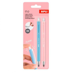 Nekonečná mechanická ceruzka APLI, modrá/ružová, 2 ks