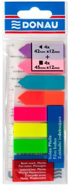 Záložky samolepiace 4x12x45 + 4x12x42mm neon