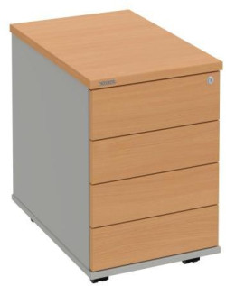 Kontajner Hobis, 40x60x60 cm, bezúchytkové otváranie, buk/sivý