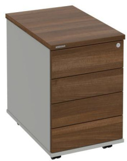 Kontajner Hobis, 40x60x60 cm, bezúchytkové otváranie, orech/sivý