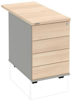 Kontajner Hobis, 40x60x80 cm, bezúchytkové otváranie, agát/sivý