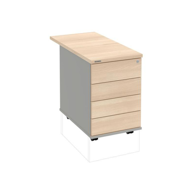 Kontajner Hobis, 40x60x80 cm, bezúchytkové otváranie, agát/sivý