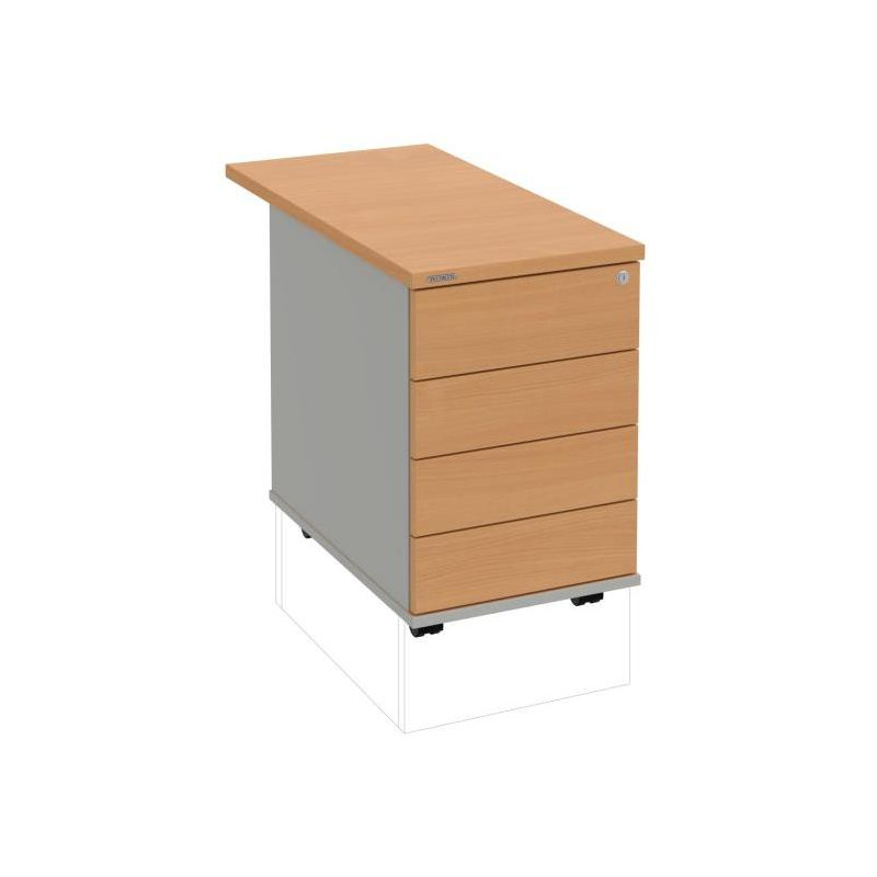 Kontajner Hobis, 40x60x80 cm, bezúchytkové otváranie, buk/sivý