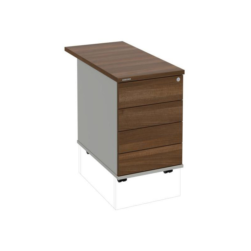 Kontajner Hobis, 40x60x80 cm, bezúchytkové otváranie, orech/sivý