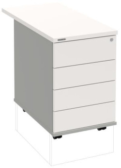 Kontajner Hobis, 40x60x80 cm, bezúchytkové otváranie, biely/sivý