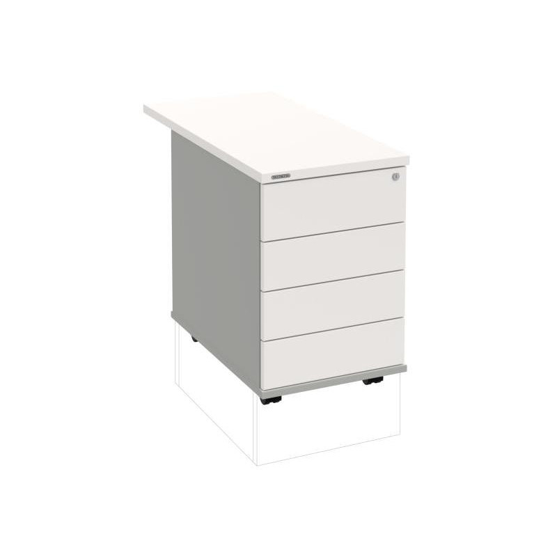 Kontajner Hobis, 40x60x80 cm, bezúchytkové otváranie, biely/sivý