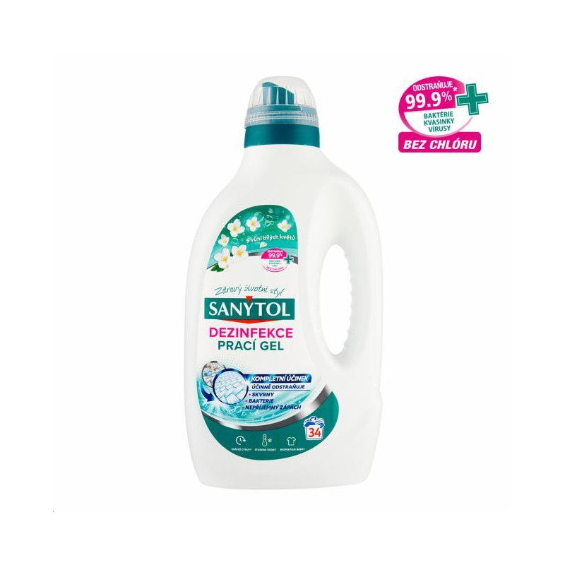 Sanytol prací gél prací dezinfekčný kvetinová sviežosť, 1,7l, 34 PD