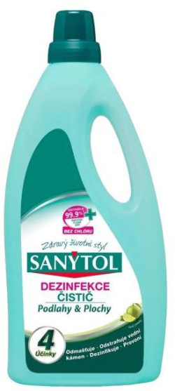 Sanytol dezinfekčný čistič univerzálny 4 účinky 1l limetka