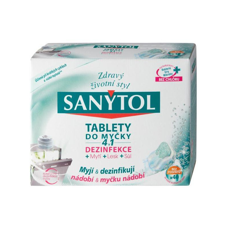 Sanytol tablety do umývačky riadu  4v1  40 ks