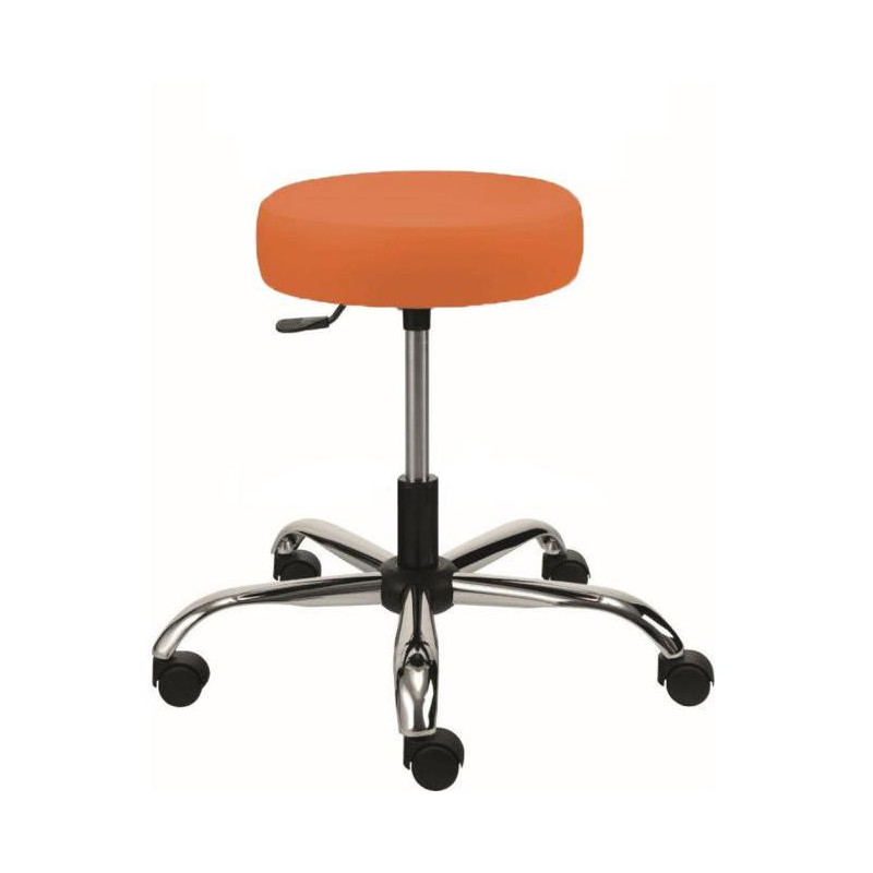 Zdravotnícka stolička NORA čalúnená, chróm, zdr. ekokoža KN0030 oranžová