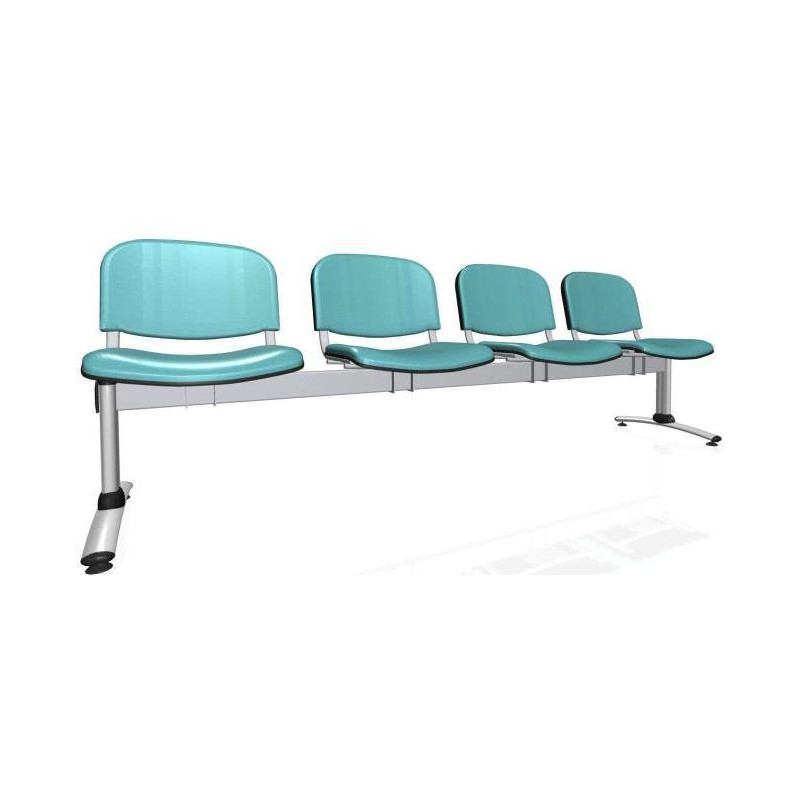 4-miestna lavica Imperia, konštrukcia sivá, zdr. ekokoža KN0061 modrá