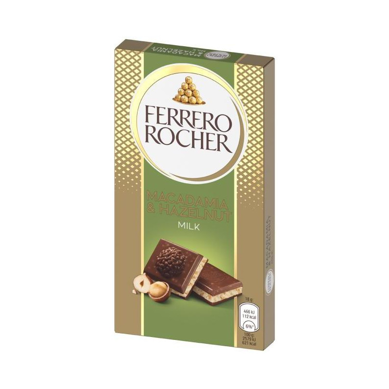 Čokoláda Ferrero Rocher Macadamia 90 g