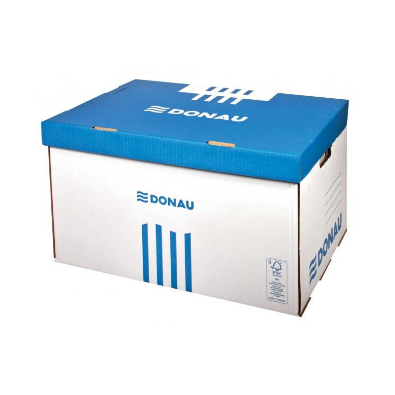 Archívna krabica so sklápacím vekom DONAU modrá 560×370×315 mm