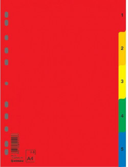 Plastový rozraďovač DONAU 1-5 farebný