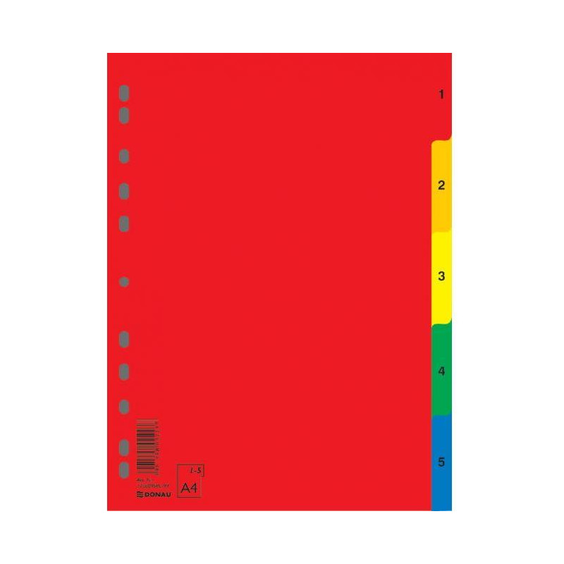 Plastový rozraďovač DONAU 1-5 farebný