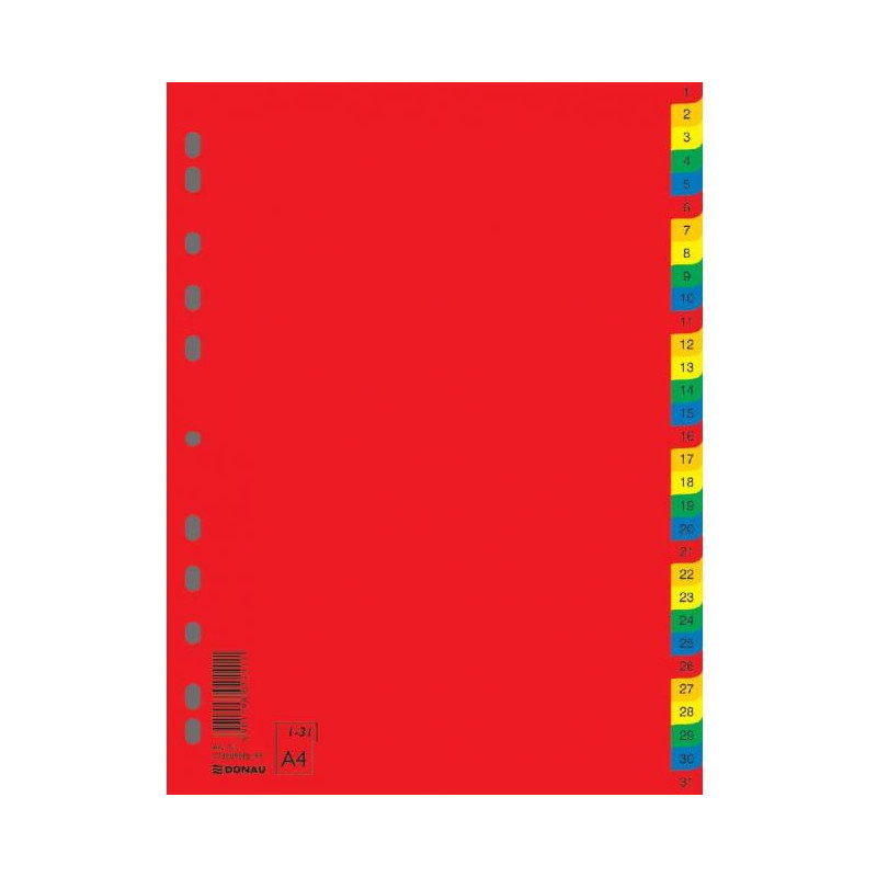 Plastový rozraďovač DONAU farebný 1-31