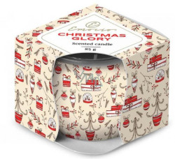 Emocio Sklo Dekor 70x62 mm Christmas Glory - Cookie and Cream, vonná sviečka