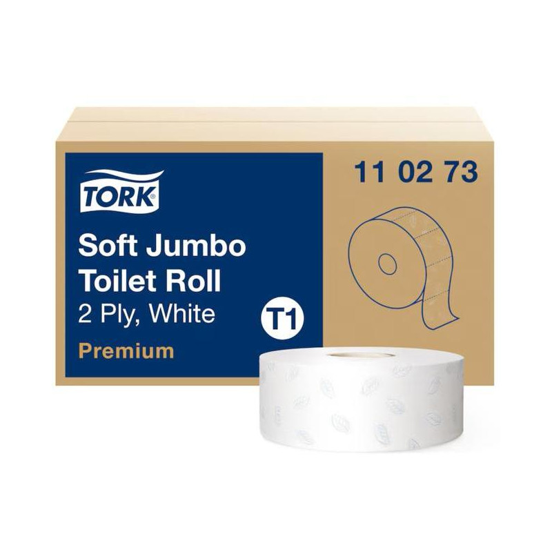 Toaletný papier 2-vrstvový jemný TORK Premium Jumbo biely T1, 6 ks