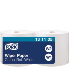 Papierové utierky v rolke 1-vrstv. TORK, biele W1/2, 2 ks