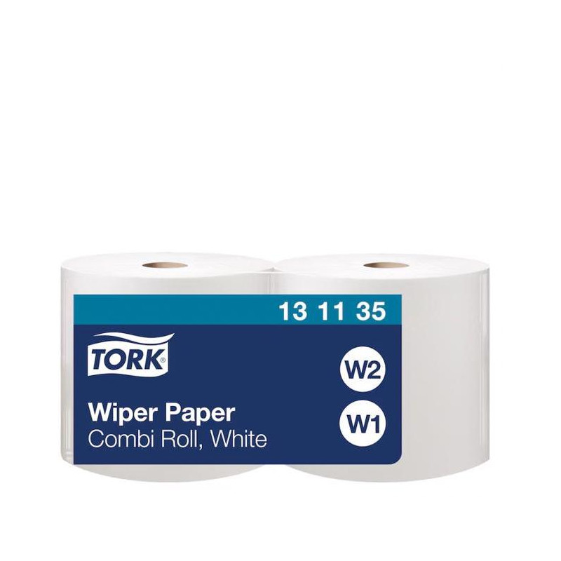 Papierové utierky v rolke 1-vrstv. TORK, biele W1/2, 2 ks