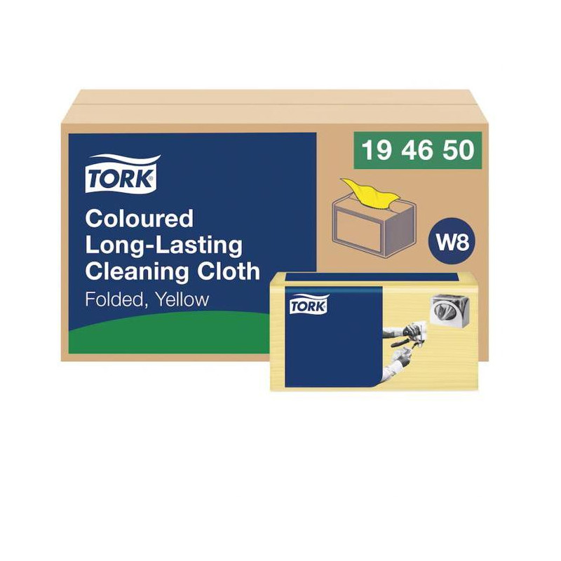 Čistiaca utierka 1-vrstv. TORK Long-Lasting žlté W8, 40 ks