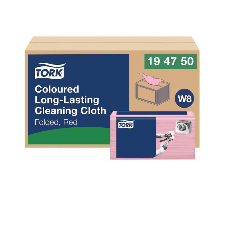 Čistiaca utierka 1-vrstv. TORK Long-Lasting červené W8, 40 ks