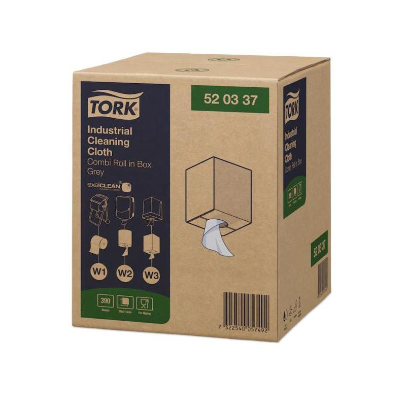 Priemyselné utierky v rolke 1-vrstv. TORK, sivé W2,W3,W1