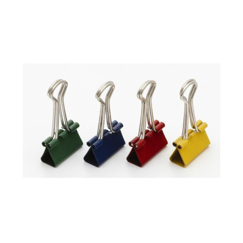 Klipy na dokumenty 19mm farebné 12ks