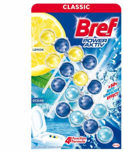 Bref WC závesný blok tuhý 4 x 50 g lemon ocean