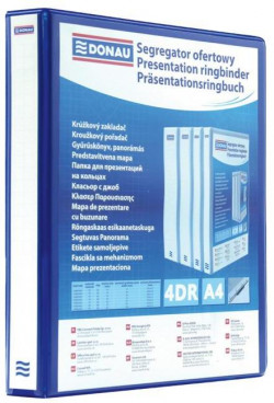 Zakladač prezentačný Donau 3,7cm 4D-krúžkový modrý
