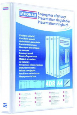 Zakladač prezentačný Donau 4,4cm 4D-krúžkový biely
