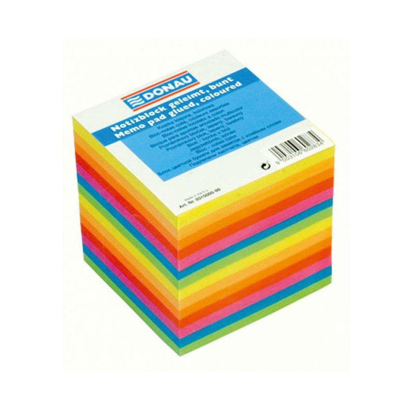 Bloček kocka lepená, 90x90x90 mm, farebná