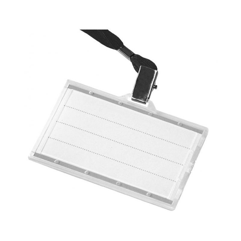 Visačka na plastovú kartu s čiernym remienkom DONAU 85x50mm 50ks