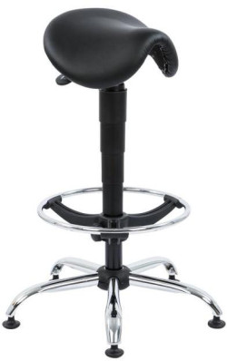 Pracovná stolička 1290 T SELLA s klzákmi +výškovo nastaviť. extend, čierna