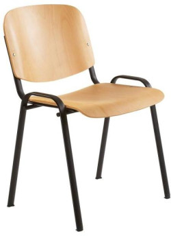 Jedálenská stolička 1120LN buková lakovaná preglejka, čierny rám