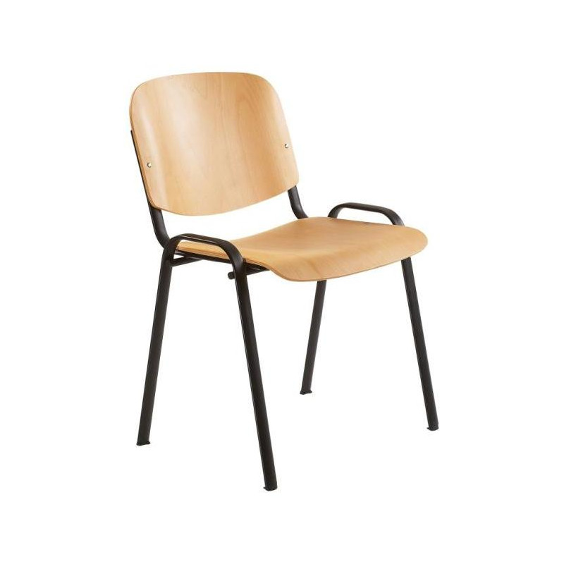 Jedálenská stolička 1120LN buková lakovaná preglejka, čierny rám