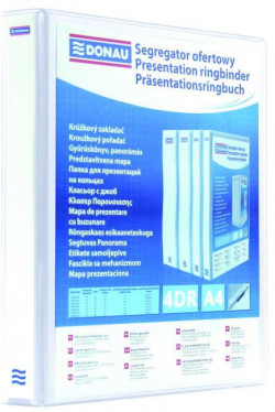 Zakladač prezentačný Donau 6,3cm 4D-krúžkový biely