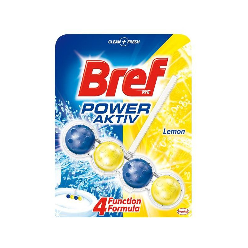 Bref Power Aktiv WC závesný blok tuhý 50 g lemon