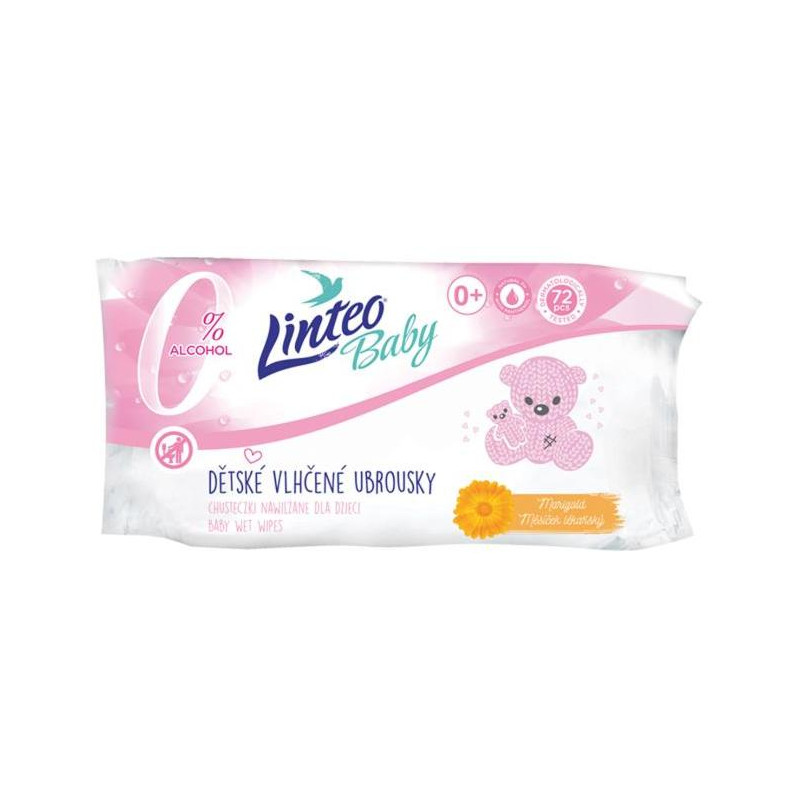 Vlhčené obrúsky Linteo Baby Soft and Cream, 72 ks
