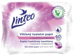 Vlhčený toaletný papier LINTEO s kyselinou mliečnou, 60 ks