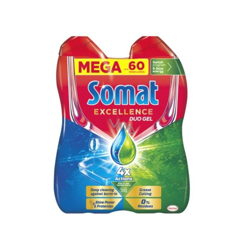 Somat gél do umývačky Somat All in 1 Anti-Grease 2× 540 ml, 60 dávok