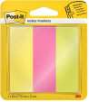 Záložky Post-it papierové, 25x76 mm, 100 lístkov, 3 bločky/balnie Post-it® Papierové Záložky, Kolekcia Energetic, 25 mm x 76 mm,