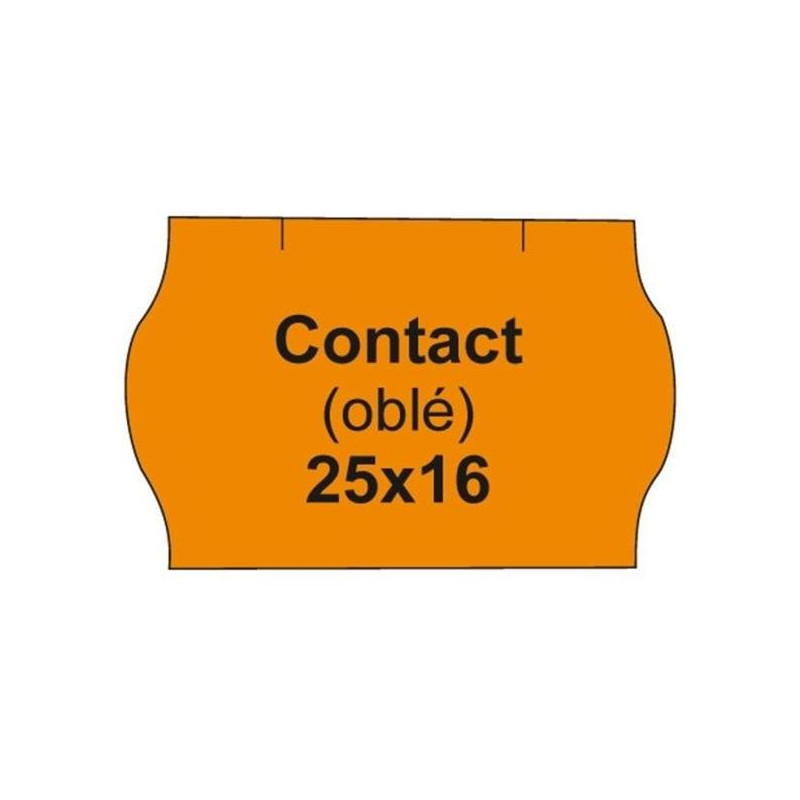 Etikety CONTACT 25x16 oranžové oblé