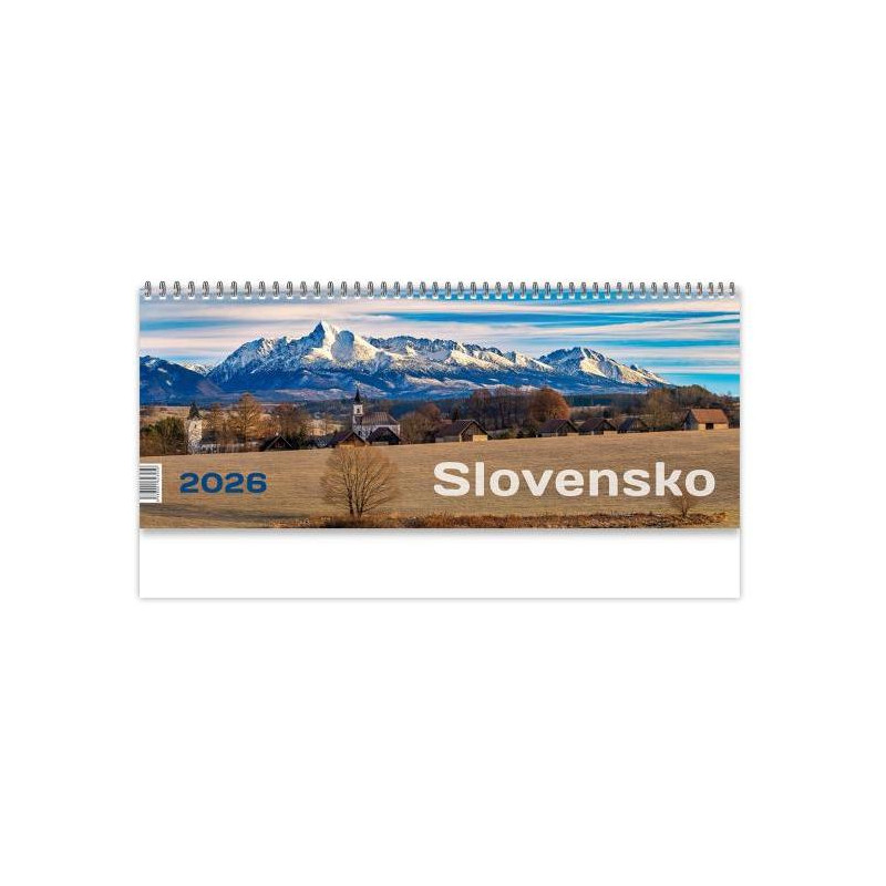 Stolový kalendár stĺpcový 30 x 12 cm - Slovensko 2026
